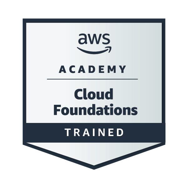 AWS Academy Graduate — Cloud Foundations certificate issued by Amazon Web Services