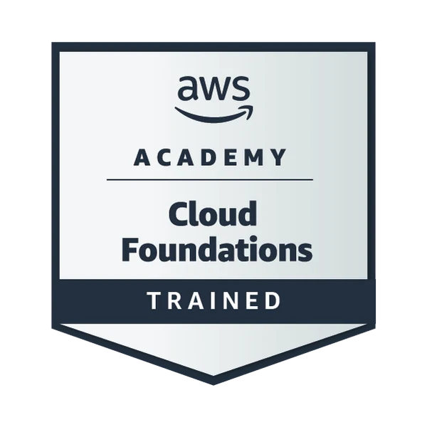 AWS Academy Graduate — Cloud Foundations certificate issued by Amazon Web Services